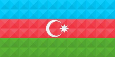 Artistic flag of Azerbaijan with geometric wave concept art design. vector