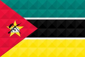 Artistic flag of Mozambique with geometric wave concept art design. vector