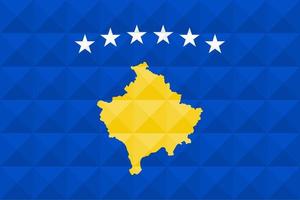 Artistic flag of Kosovo with geometric wave concept art design. vector