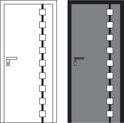 Illustration vector graphic of single door front view suitable for your home design and home poster design on architectural work