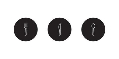 Fork, Knife, and Spoon Icon Vector for Web or Mobile App
