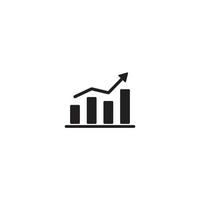 Growth Chart Icon Vector. Growing Graph Sign Symbol vector