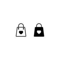 Shopping Bag Icon Vector with Love for Web or Mobile App