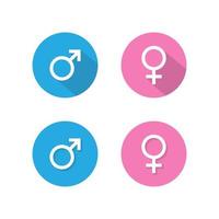 Male and Female Sign Symbol in Flat Style for Web or Mobile App vector
