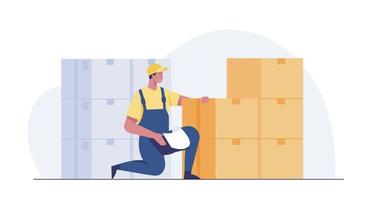 Physical inventory count management. vector illustration