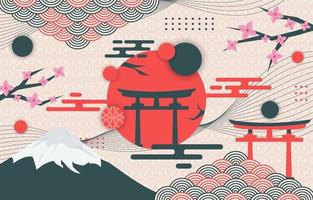Background of Japanese Style Element vector