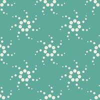 Seamless pattern with green and white colour background, geometric round pattern, flowers shape. Vector illustration.