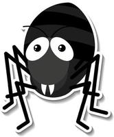 linda pegatina de dibujos animados de animales de hormiga negra vector