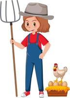 A farmer cartoon character on white background vector