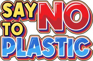 Say no to plastic typography logo design vector