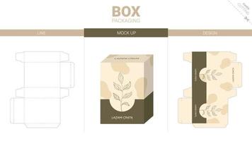 Box packaging and mockup die cut template vector