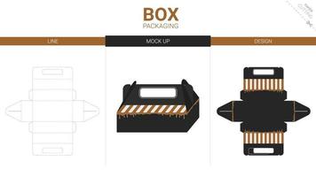 plantilla de troquelado de maqueta y embalaje de caja vector