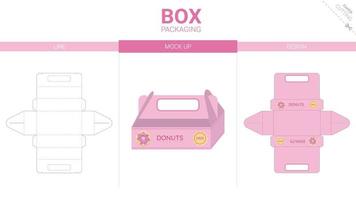 Box packaging and mockup die cut template vector