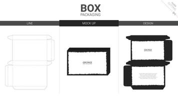 Box packaging and mockup die cut template vector