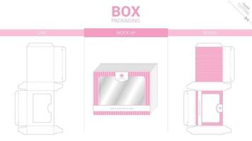 Box packaging and mockup die cut template vector