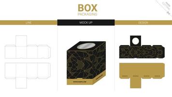 Box packaging and mockup die cut template vector