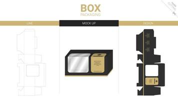 Box packaging and mockup die cut template vector