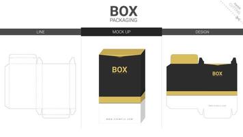 Box packaging and mockup die cut template vector