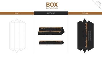 Box packaging and mockup die cut template vector