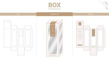 Box packaging and mockup die cut template vector