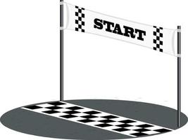 Race line with start banner isolated