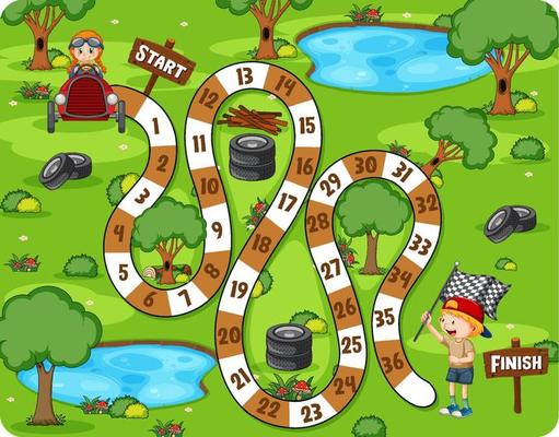 Counting numbers game template with forest background