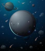 Moon planet on space background vector