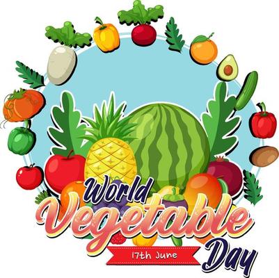 World Vegetable Day banner with vegetables and fruits