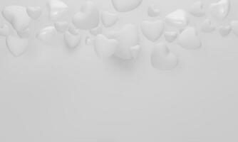 Heart on white background for Happy Women's, Mother's, Valentine's Day concept. 3d rendering photo