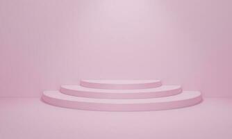 3d rendering. Podium minimal abstract scene geometric shape. Podium or platform for cosmetic product presentation. photo