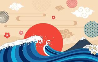 Japanese Style Element Background vector