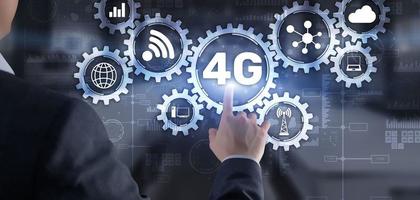 Concepto de telecomunicaciones de conexión a internet de alta velocidad 4g foto