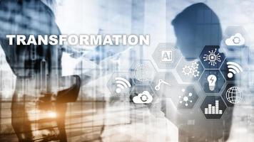 Business Transformation. Future and Innovation Internet and network concept. Abstract business background. Mixed Media photo