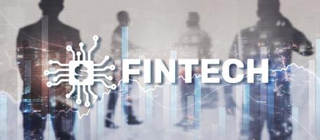 fintech inversión en tecnología financiera concepto de negocio de medios mixtos foto