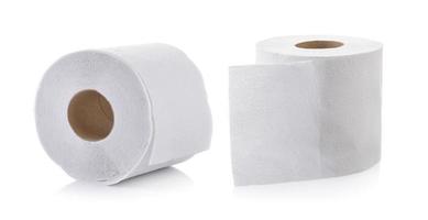 toilet paper on white background photo