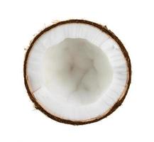 medio coco aislado sobre fondo blanco foto