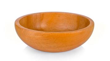 wood bowl on white background photo