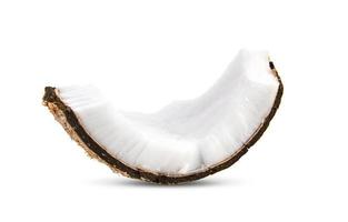 Coconut pieces isolated on a white background photo