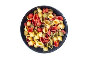 pasta conchiglie multicolored colorful mix healthy meal food snack on the table photo