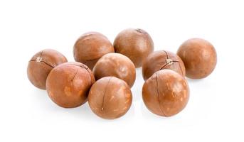 macadamia nuts isolated on white background. photo