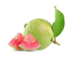 pink guava on white background photo