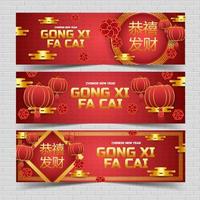 Banner Set of Gong Xi Fa Cai vector