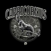 astrología zodiaco capricornio horóscopo símbolo en círculo. capricornio vector