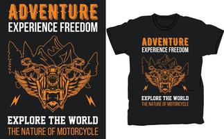 diseño de camiseta de motocicleta de aventura vector