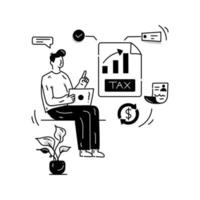 A hand drawn illustration of accounting consultant, person with accounts document vector