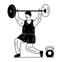 A well-designed hand drawn illustration of exercise vector