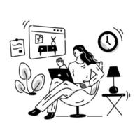 Premium vector design, hand drawn illustration of graphic editor