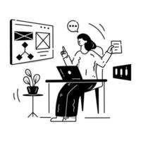 Web developer, character illustration of web designer vector