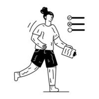 Hand drawn illustration of running, editable vector