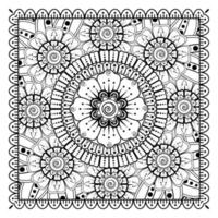 Circular pattern in form of mandala for Henna, Mehndi, tattoo, decoration. Decorative ornament in ethnic oriental style. Coloring book page. vector